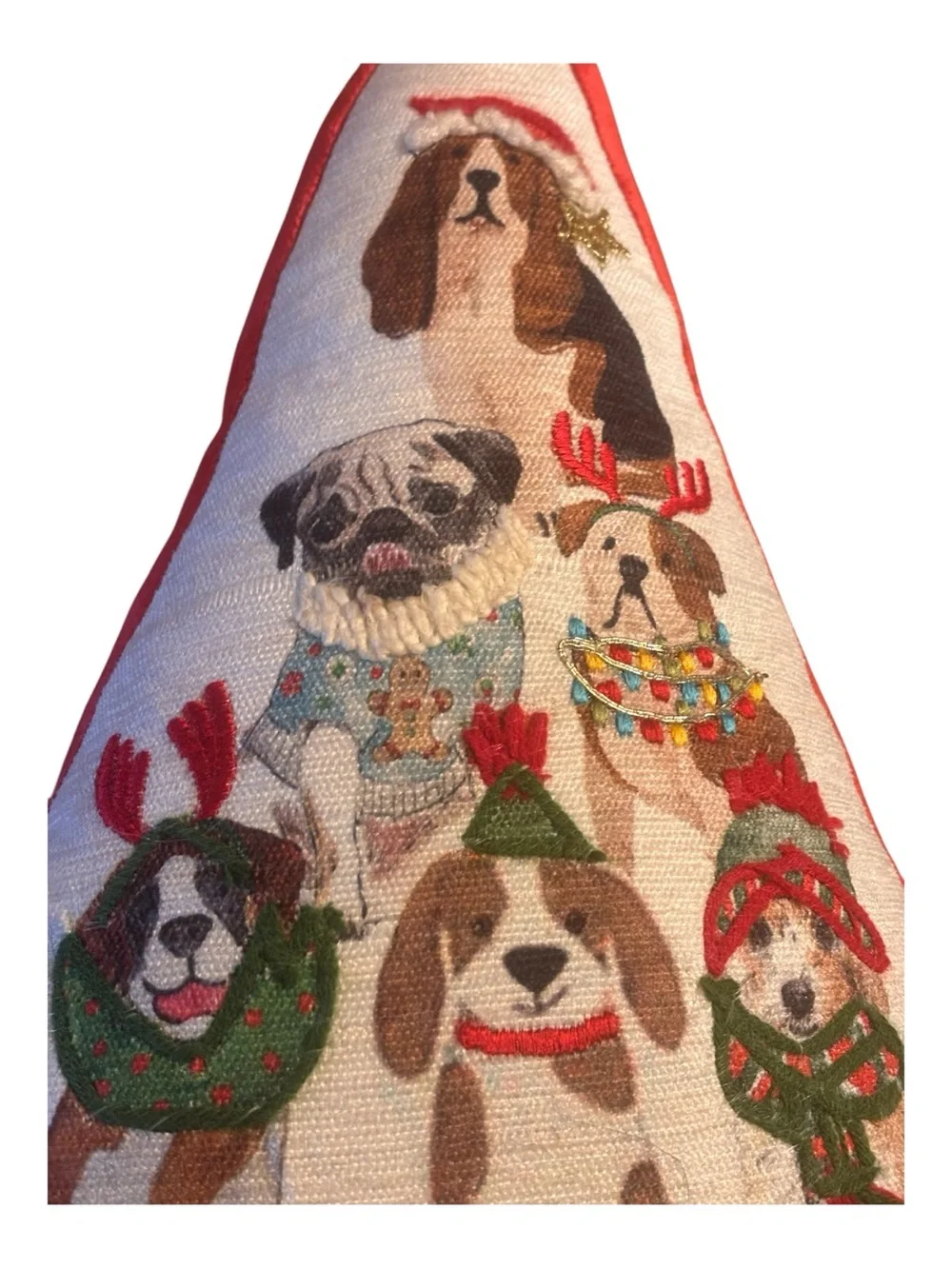 Martha Stewart Holiday Dog Pyramid Decorative Pillow -